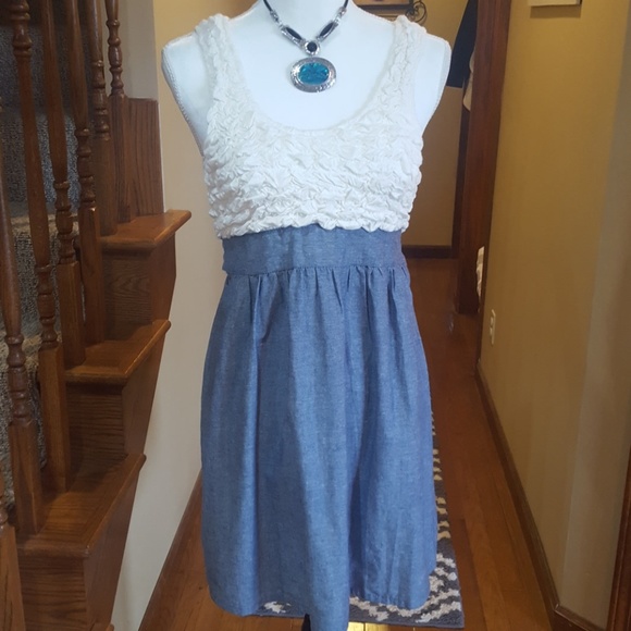 poetry denim dress Nautica Femme Lace-Up Denim Mini Dress